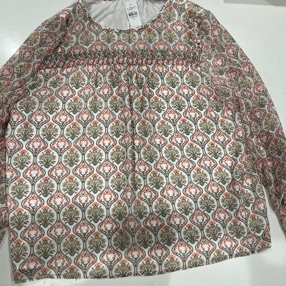 LOFT Multicolor Patterned Blouse